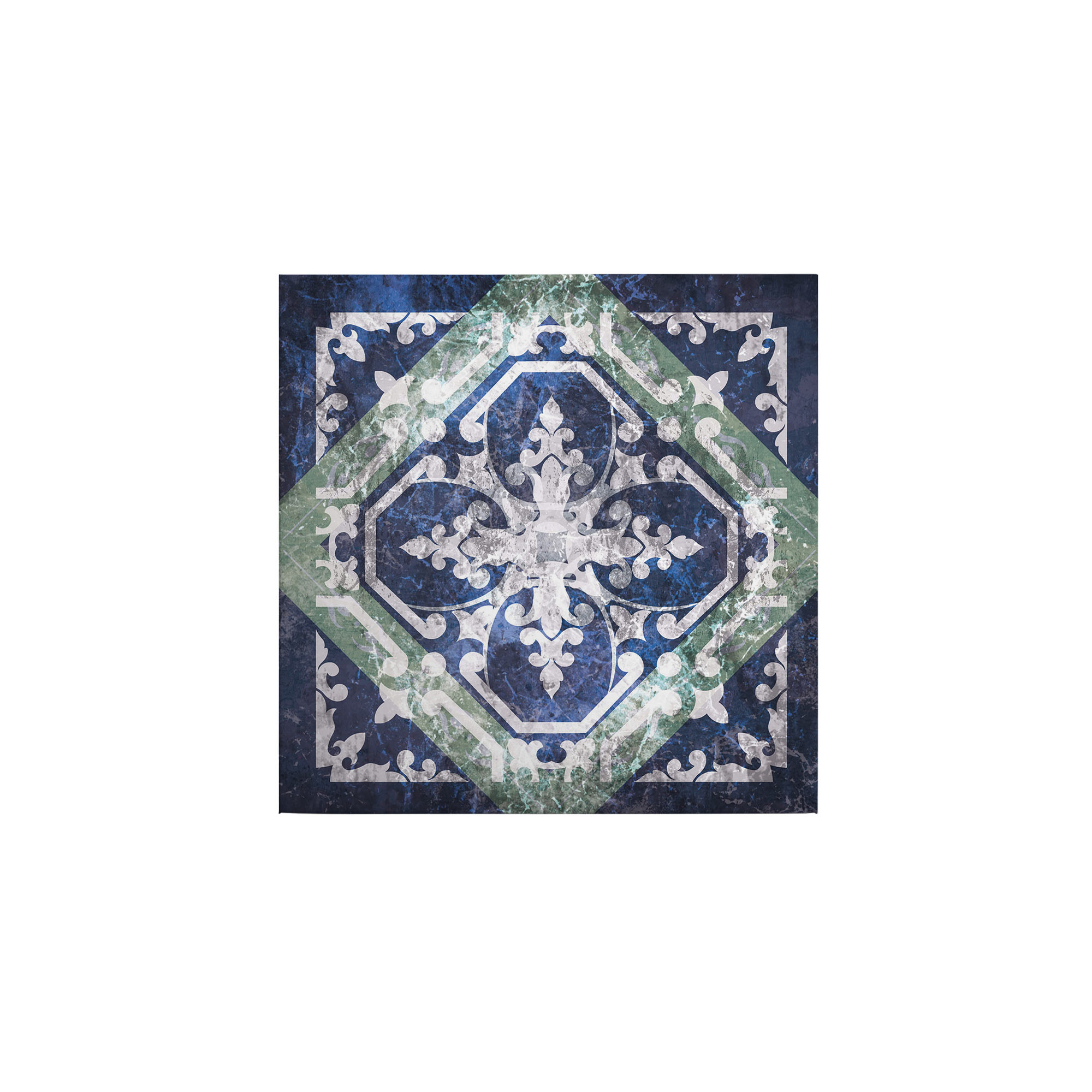 Tadessi Leinwandbild Retro Vintage Abstrakt - 50 x 50 cm - M1-No.50546 - Keilrahmen in Blau Grün