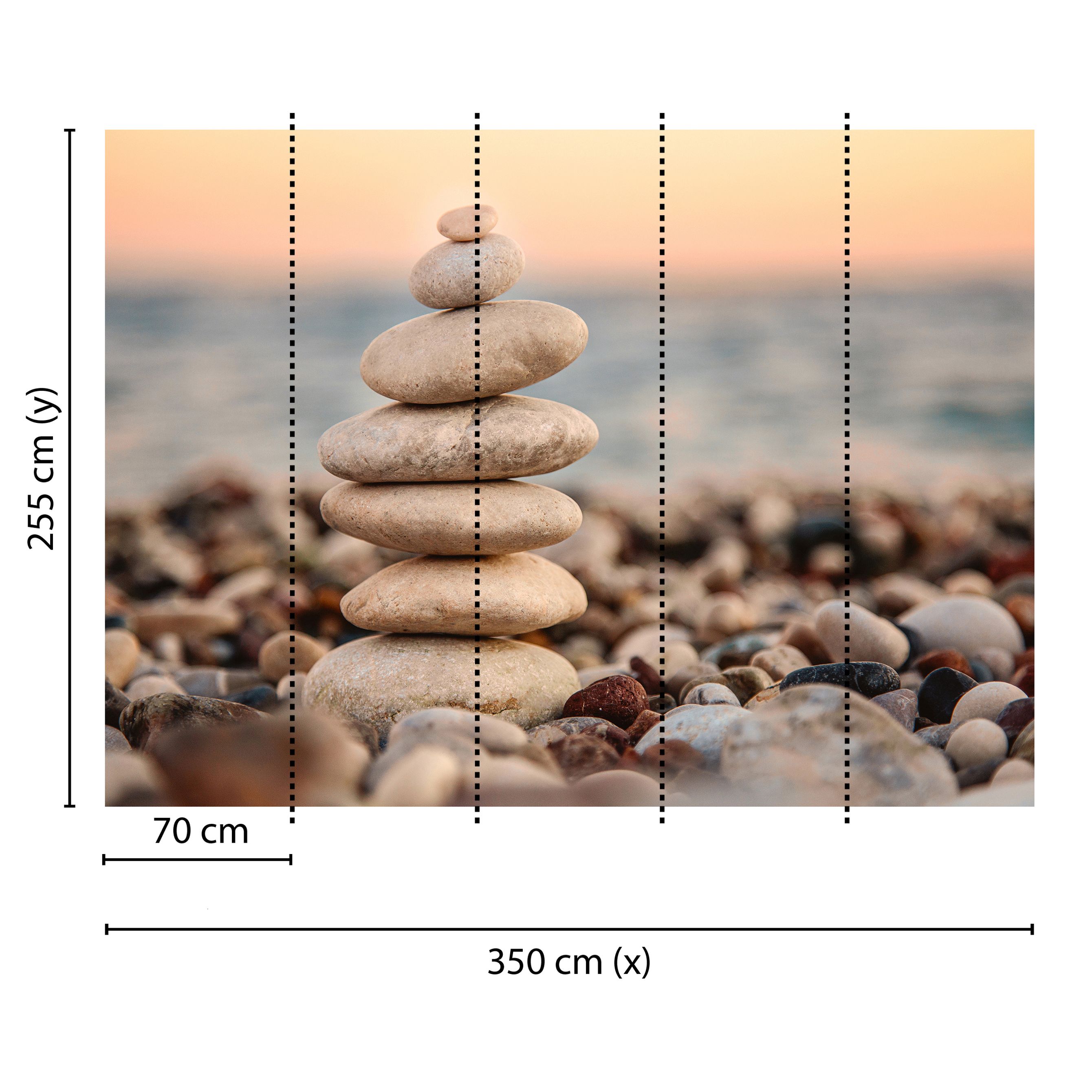 Fototapete Steinoptik M1-No.60491 | Digitaldruck | Grau | Blau | Meer | Strand