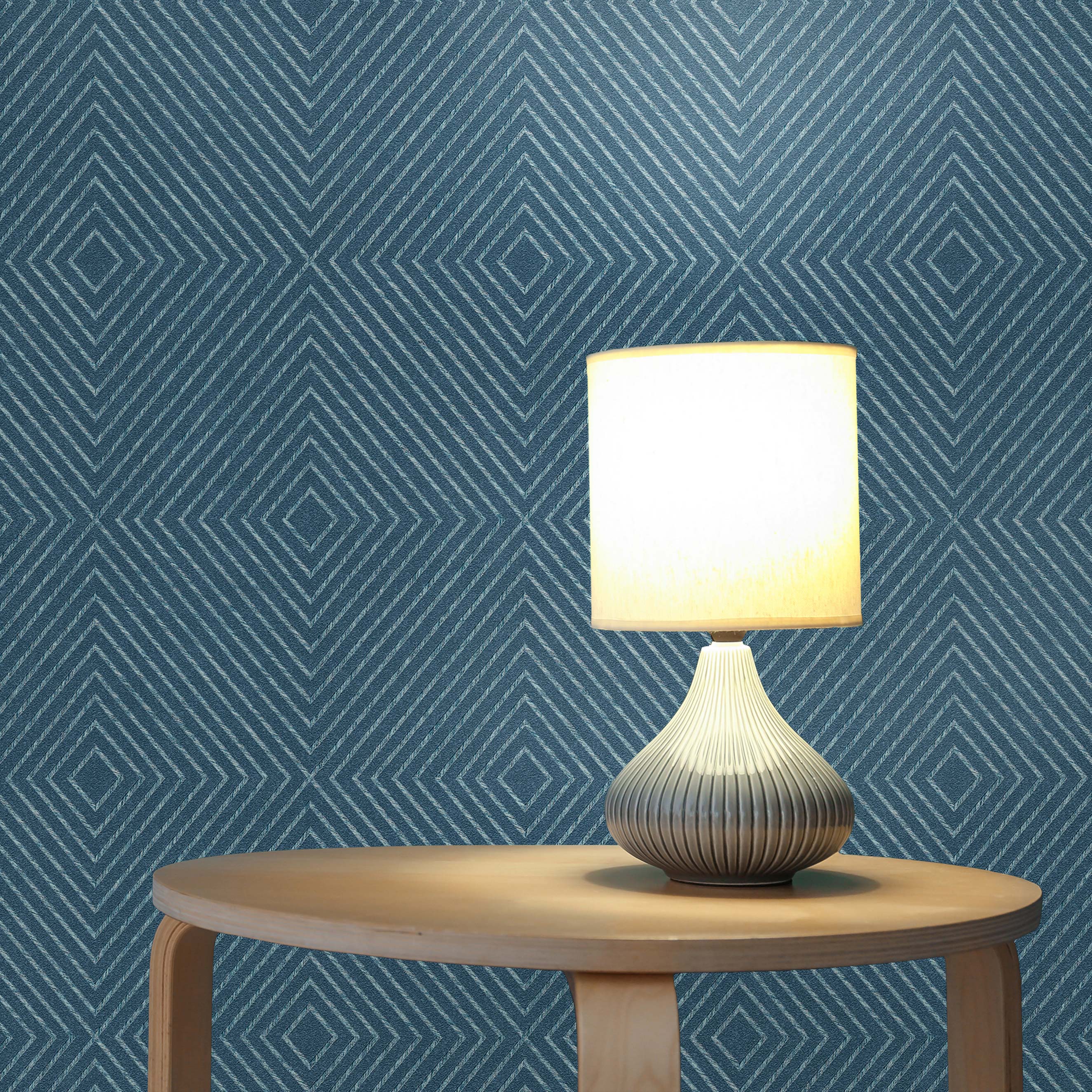 Tapete Grafik Noan M1-No.1586 | Vliestapete | Blau | Silber | Geometrisch | Modern