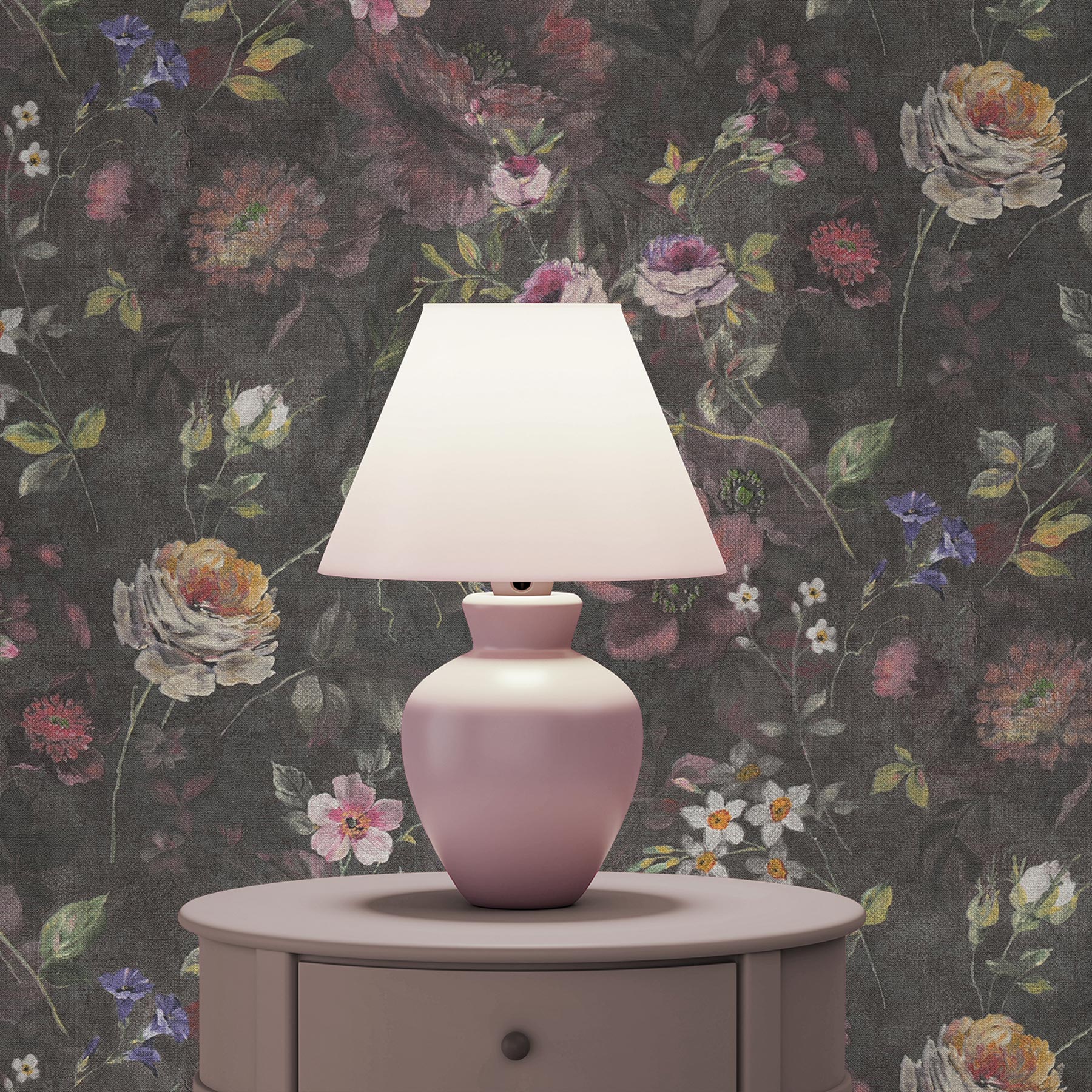 Tapete Blumen Mario M1-No.3502 | Vliestapete | Schwarz | Bunt | Floral | Natur
