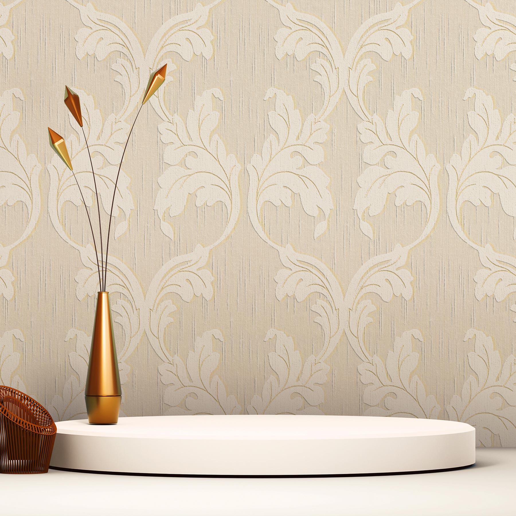 Tapete Barock Nicolo M1-No.3779 | Vliestapete | Beige | Creme | Klassik | Barocktapete
