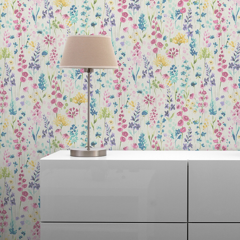 Tapete Mario Blumen M1-No.11202 Vlies Bunt Weiß Tadessi 10.05 m x 0.53 m