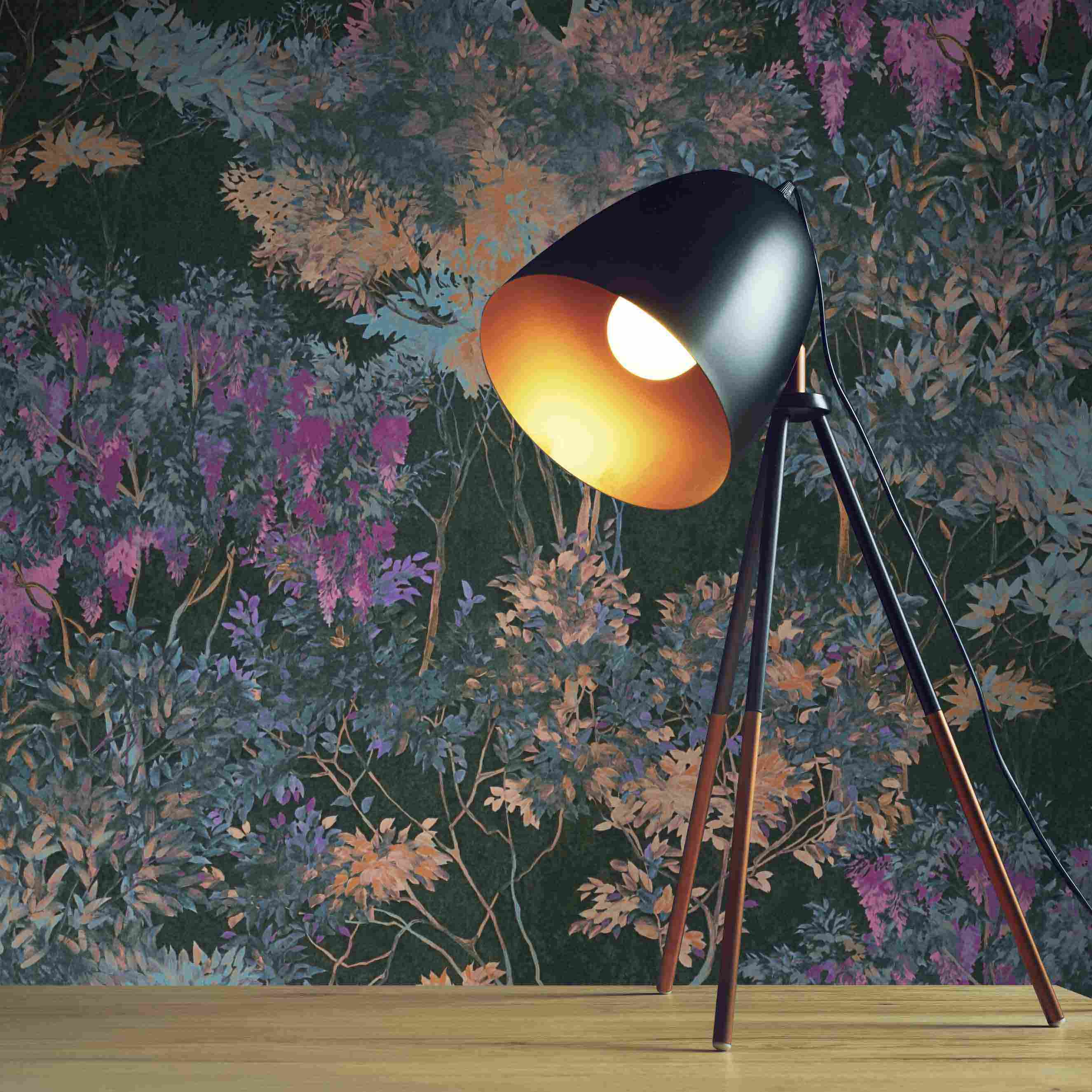 Tapete Mario Blumen M1-No.4435 | Vlies | Bunt | Schwarz | Floral | Tadessi | 10.05 x 0.53 m