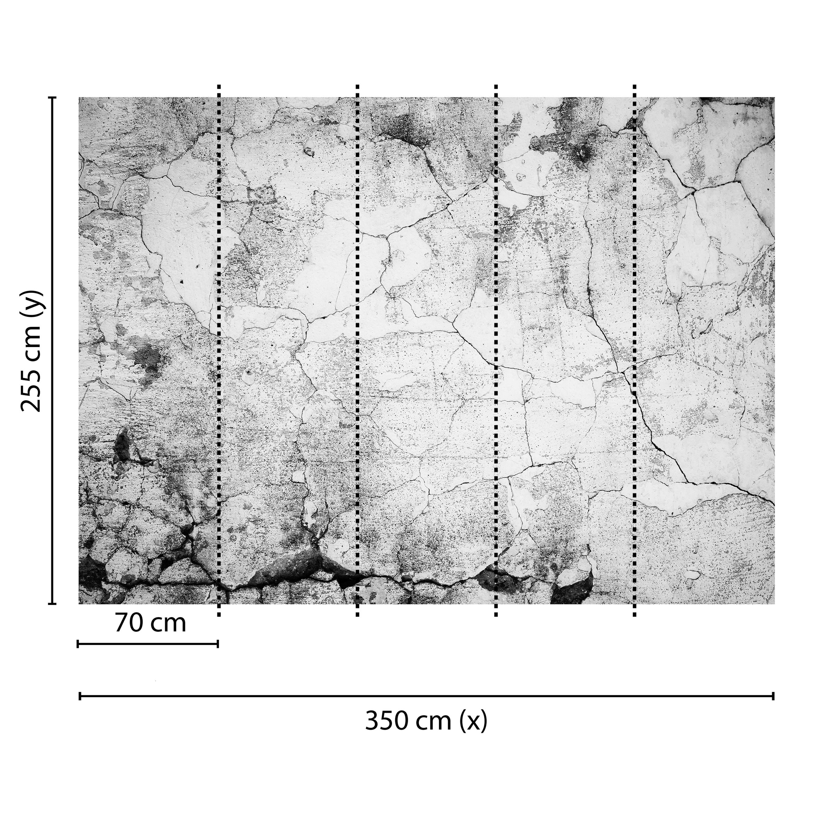 Tadessi Fototapete Betonoptik M1-No.60384 Digitaldruck Tapete Weiß Grau