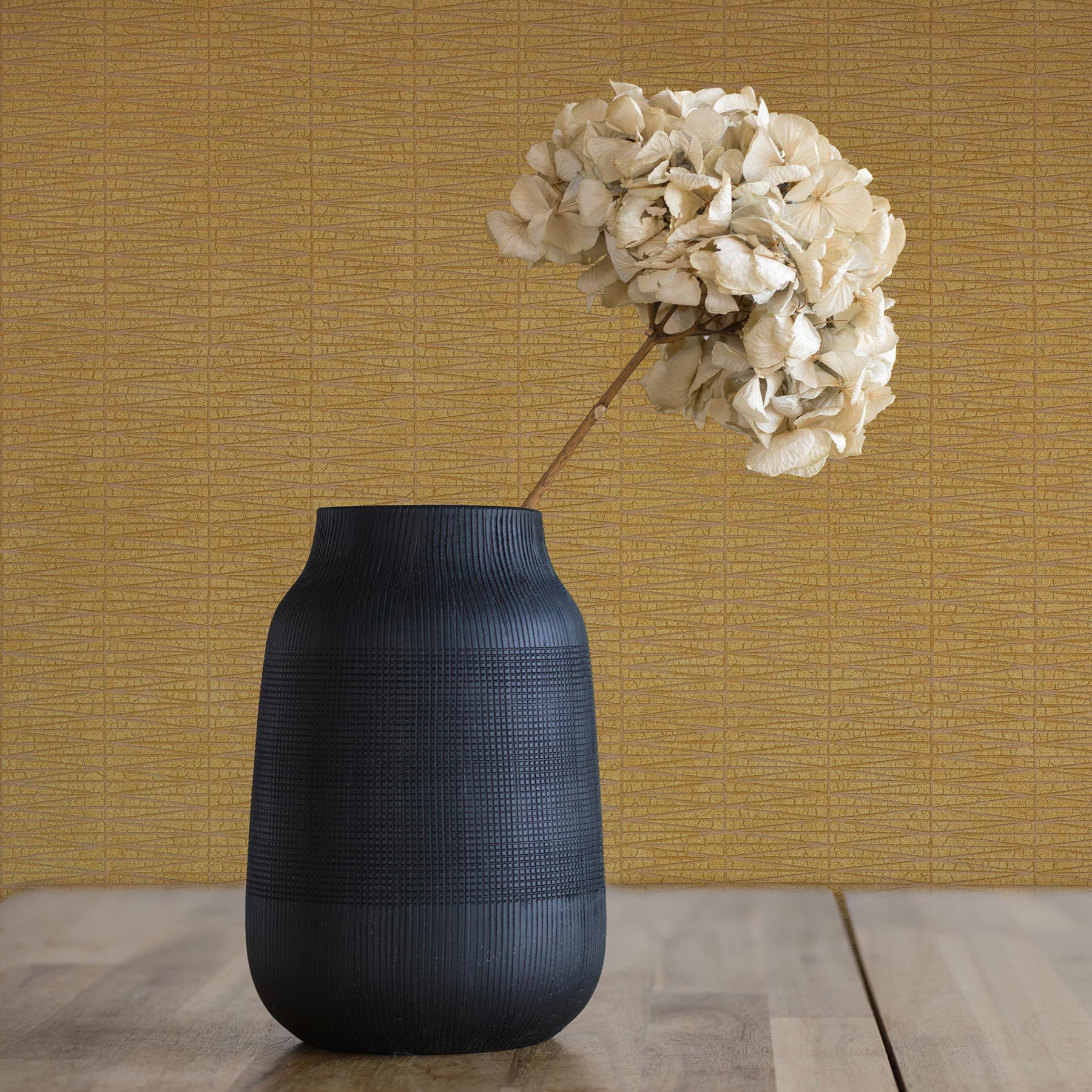 Tapete Vintage M1-No.1708 | Vliestapete | Metallic | Gelb | Struktur | Geometrisch