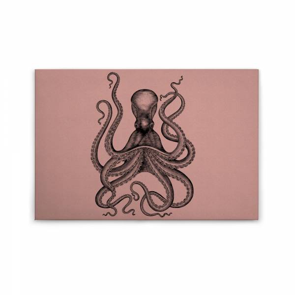 Leinwandbild Tiere M1-No.50240 | Wandbild 60 x 90 cm | Krake Rosa Grau Keilrahmen