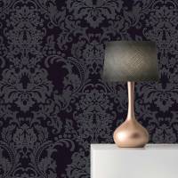 Tapete Vintage Nicolo M1-No.169 | Vliestapete | Schwarz | Barocktapete mit Ornamenten