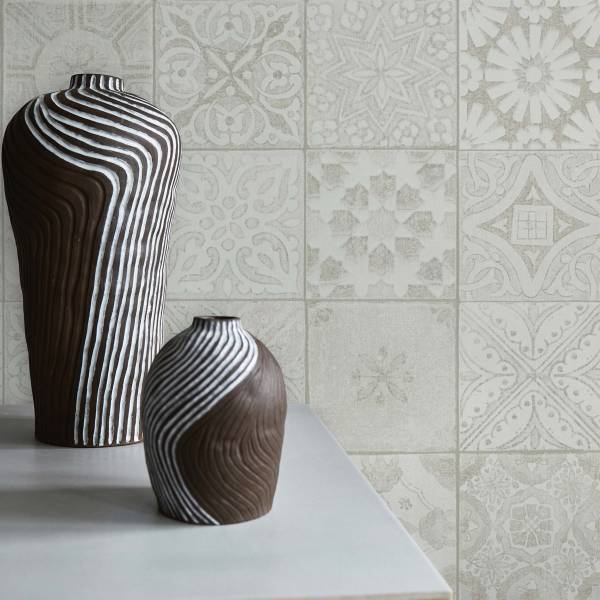 Tapete Fliesen Mosaik Luca M1-No.1637 | Vliestapete | Creme | Weiß | Vintage Tapete Fliesen Mosaik Luca M1-No.1637 | Vliestapete | Creme | Weiß | Vintage