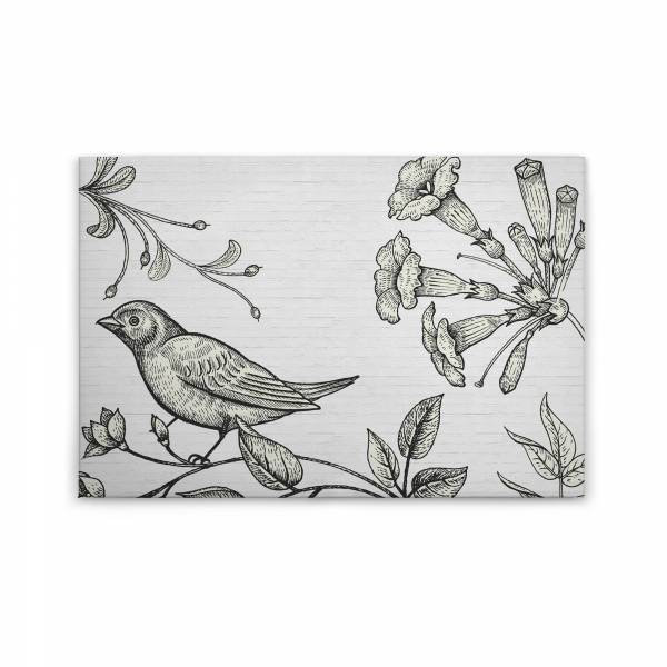 Leinwandbild Vögel M1-No.50120 | Wandbild 60 x 90 cm | Schwarz Weiß Landhausstil Keilrahmen