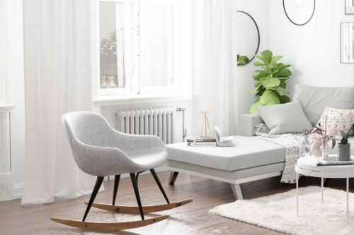 Moderne Gardinen für große Fenster in Weiß