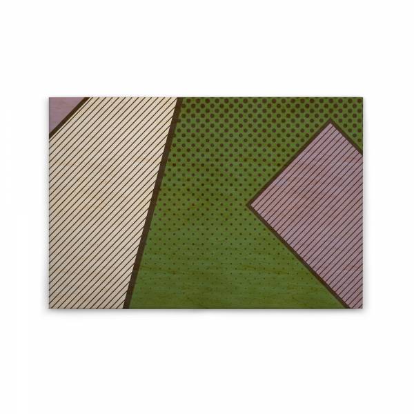 Leinwandbild Abstrakt M1-No.50180 | Wandbild 60 x 90 cm | Modern Grün Beige Keilrahmen Geometrisch