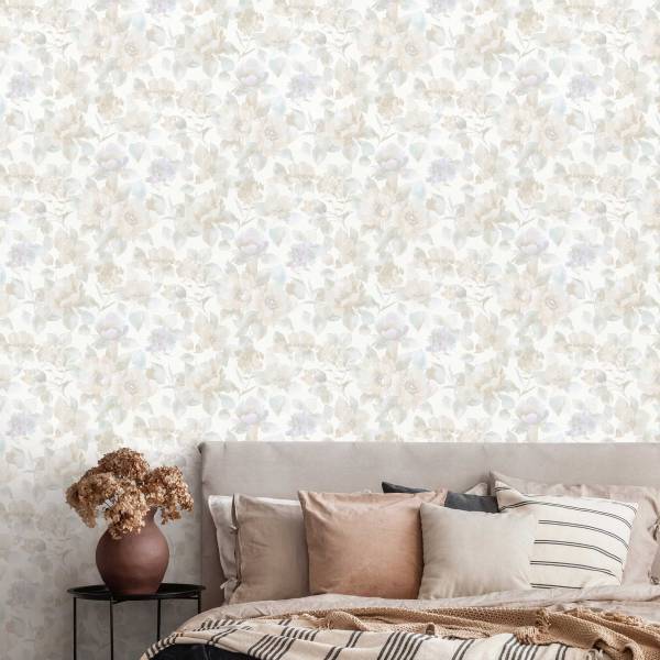 Tapete Blumen Florentin M2-No.129 | Vliestapete Blumenoptik | Beige | Florales Muster | Blüten Tapete Blumen Florentin M2-No.129 | Vliestapete Blumenoptik | Beige | Florales Muster | Blüten