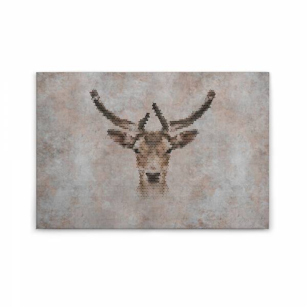 Leinwandbild Wildtiere M1-No.50190 | Wandbild 60 x 90 cm | Hirsch Grau Braun Keilrahmen Tiere