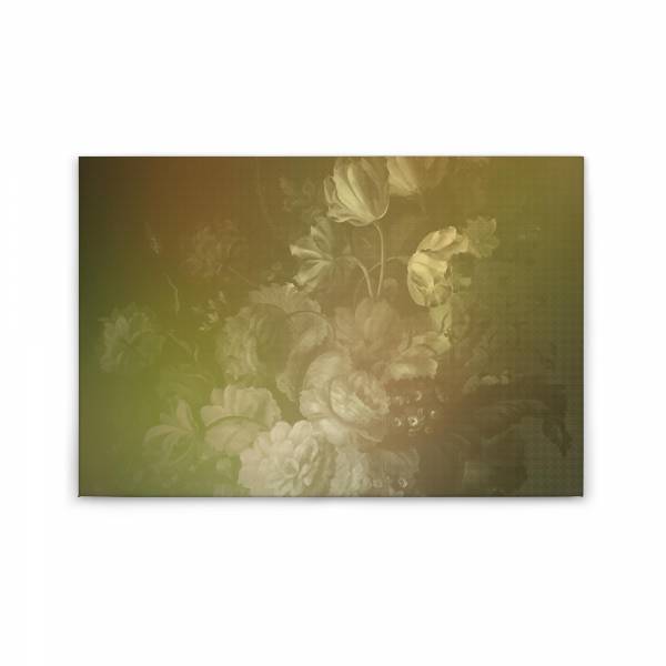 Leinwandbild Blumen M1-No.50237 | Wandbild 60 x 90 cm | Gelb Floral Keilrahmenbild Vintage