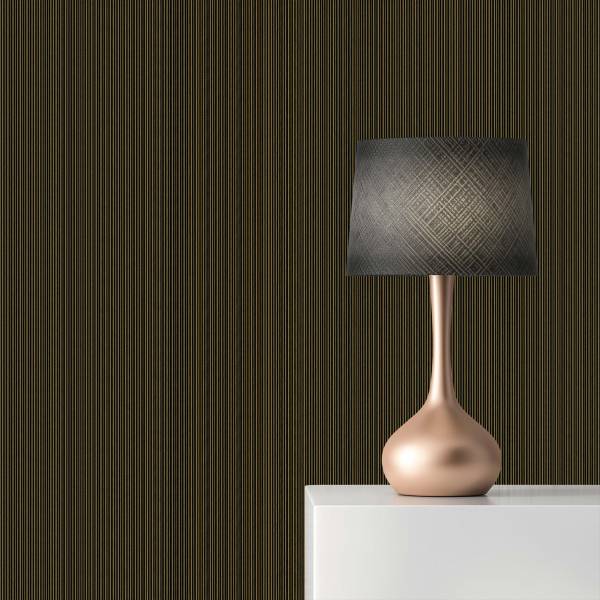 Tapete Streifen Romeo M1-No.880 | Vliestapete | Schwarz | Gold | Designertapete