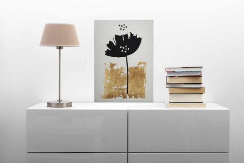 Abstraktes Bild eine Blume als Esszimmer Wandbild