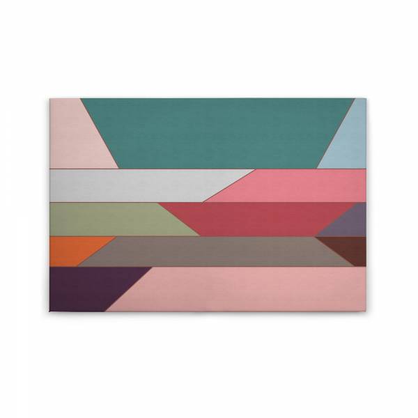 Leinwandbild Geometrisch M1-No.50250 | Wandbild 60 x 90 cm | Abstrakt Bunt Grün Keilrahmenbild
