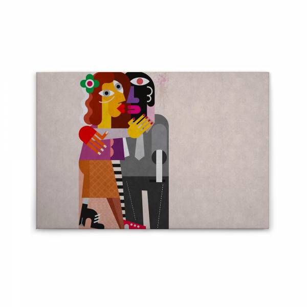 Leinwandbild Kunst M1-No.50217 | Wandbild 60 x 90 cm | Abstrakt Bunt Grau Keilrahmenbild