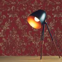 Tapete Barock Giulia M1-No.391 | Vliestapete | Rot | Gold | Tapete mit Ornamenten