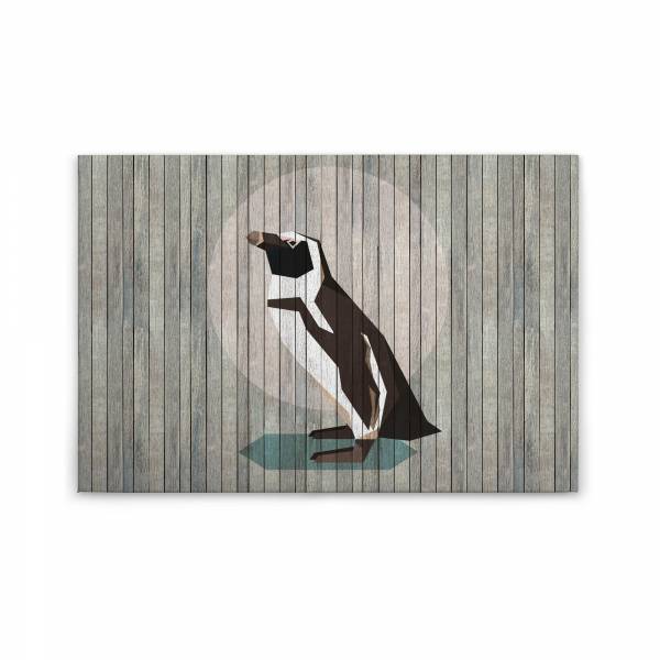 Leinwandbild Tiere M1-No.50175 | Wandbild 60 x 90 cm | Pinguin Grau Schwarz Keilrahmenbild Tiere